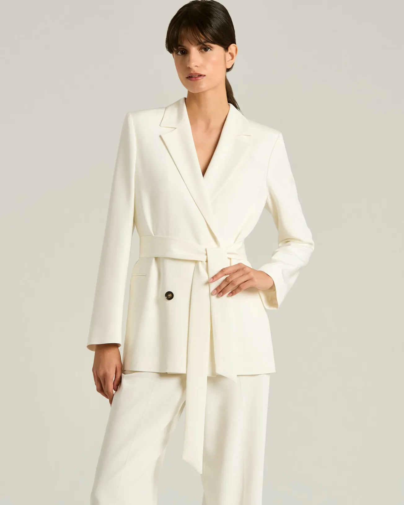SILK SATIN DOUBLE-BREASTED JACKET