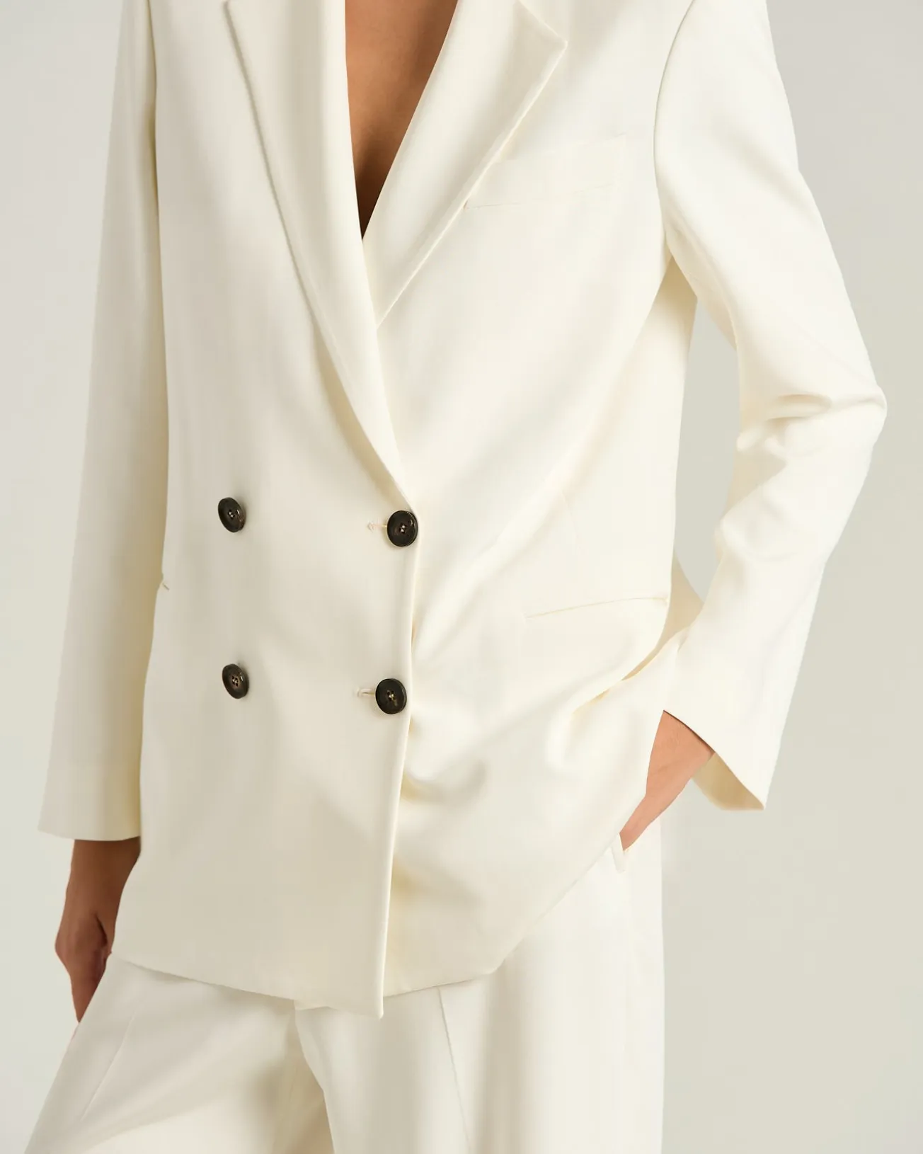 SILK SATIN DOUBLE-BREASTED JACKET