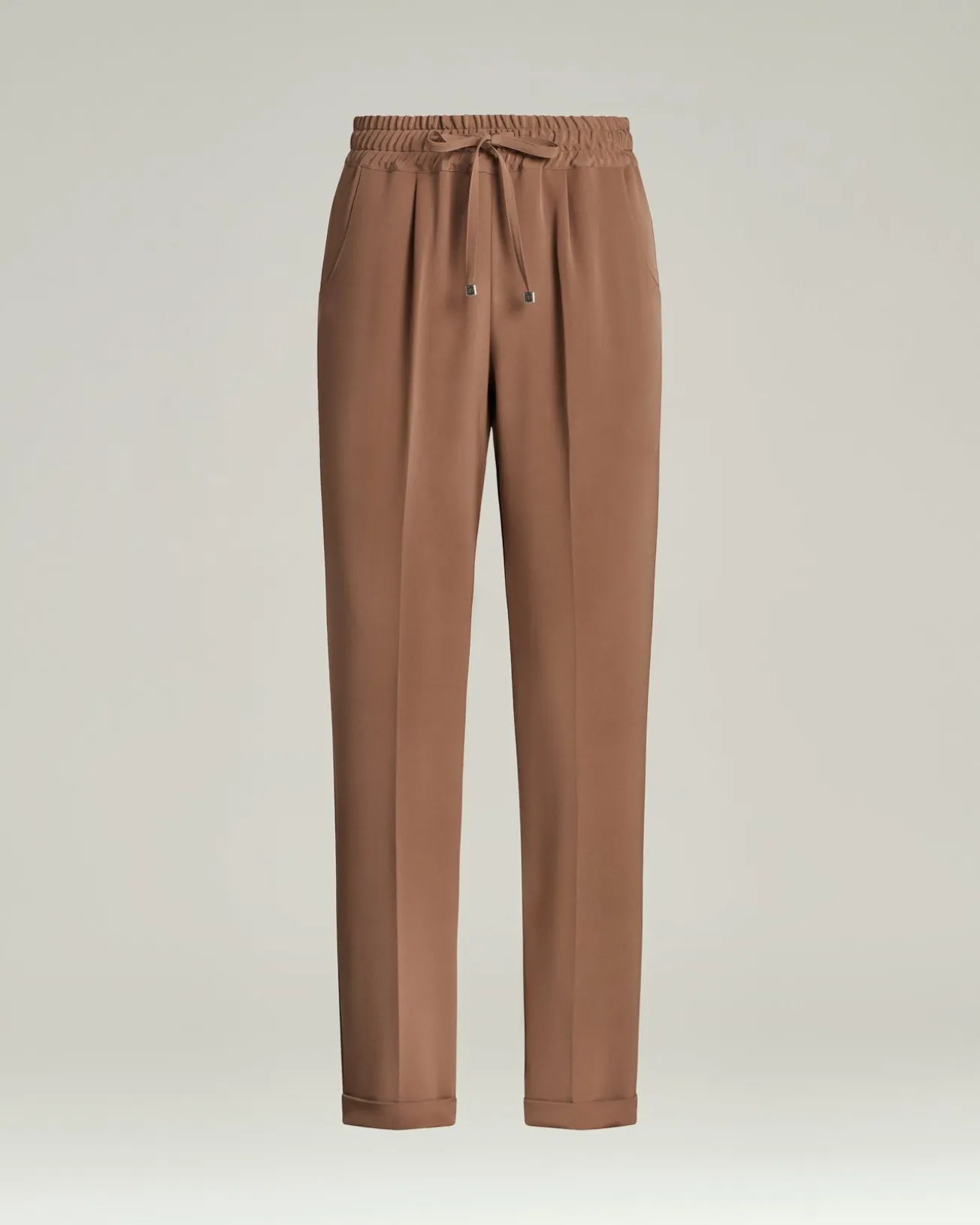 SILK TROUSERS WITH ELASTICATED WAIST