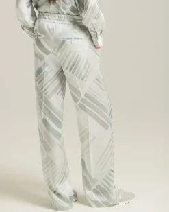 SILK TROUSERS WITH ETHNIC BRUSH PATTERN