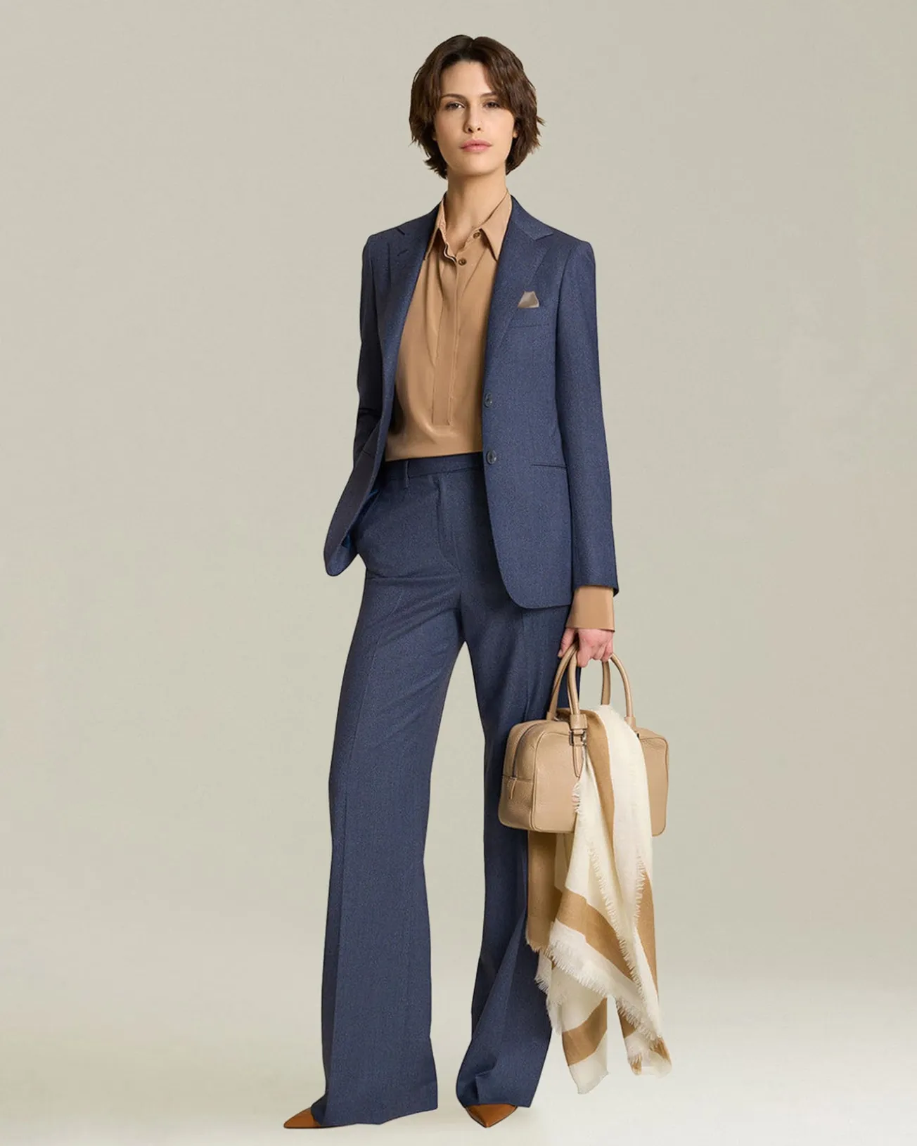SINGLE-BREASTED WOOL AND CASHMERE BLAZER