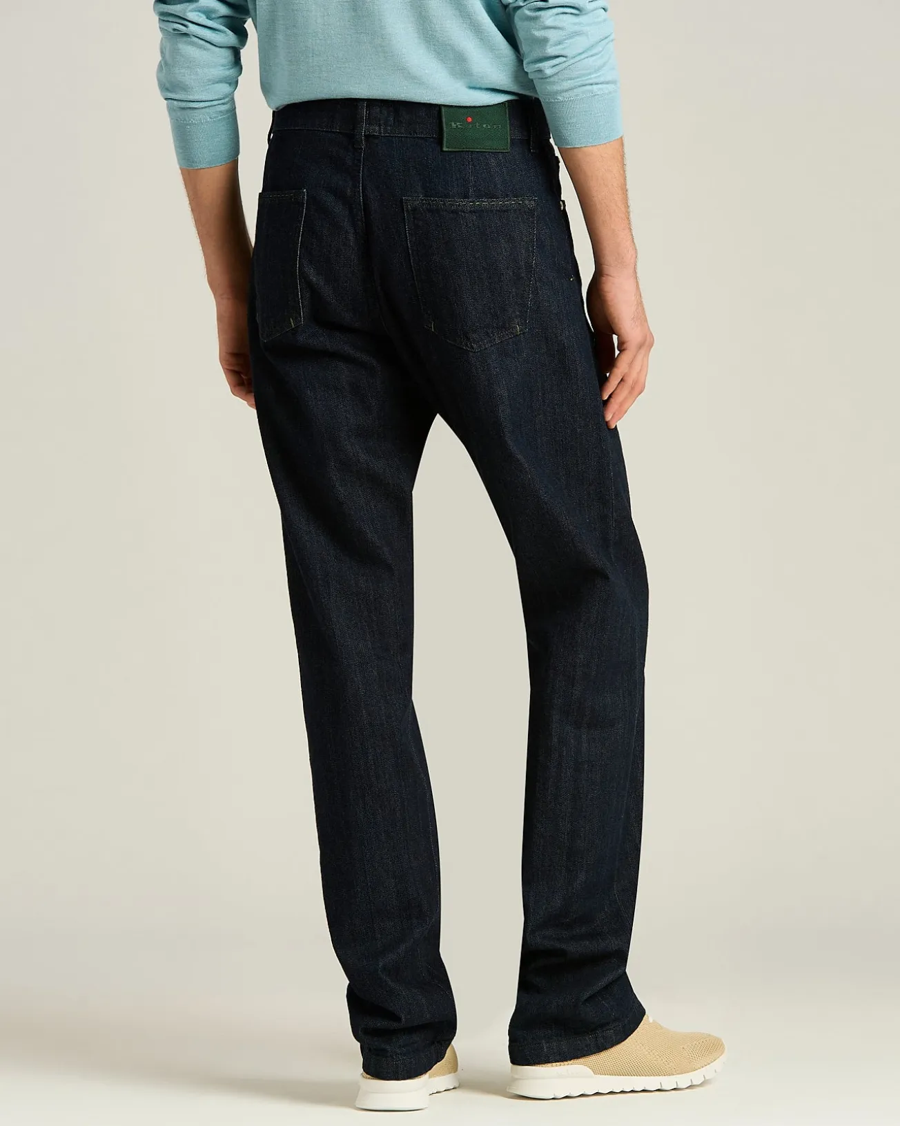 STRETCH COTTON TROUSERS IN INDIGO