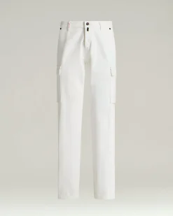 STRETCH COTTON TROUSERS IN WHITE