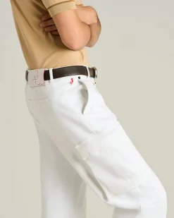STRETCH COTTON TROUSERS IN WHITE