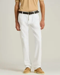 STRETCH COTTON TROUSERS IN WHITE