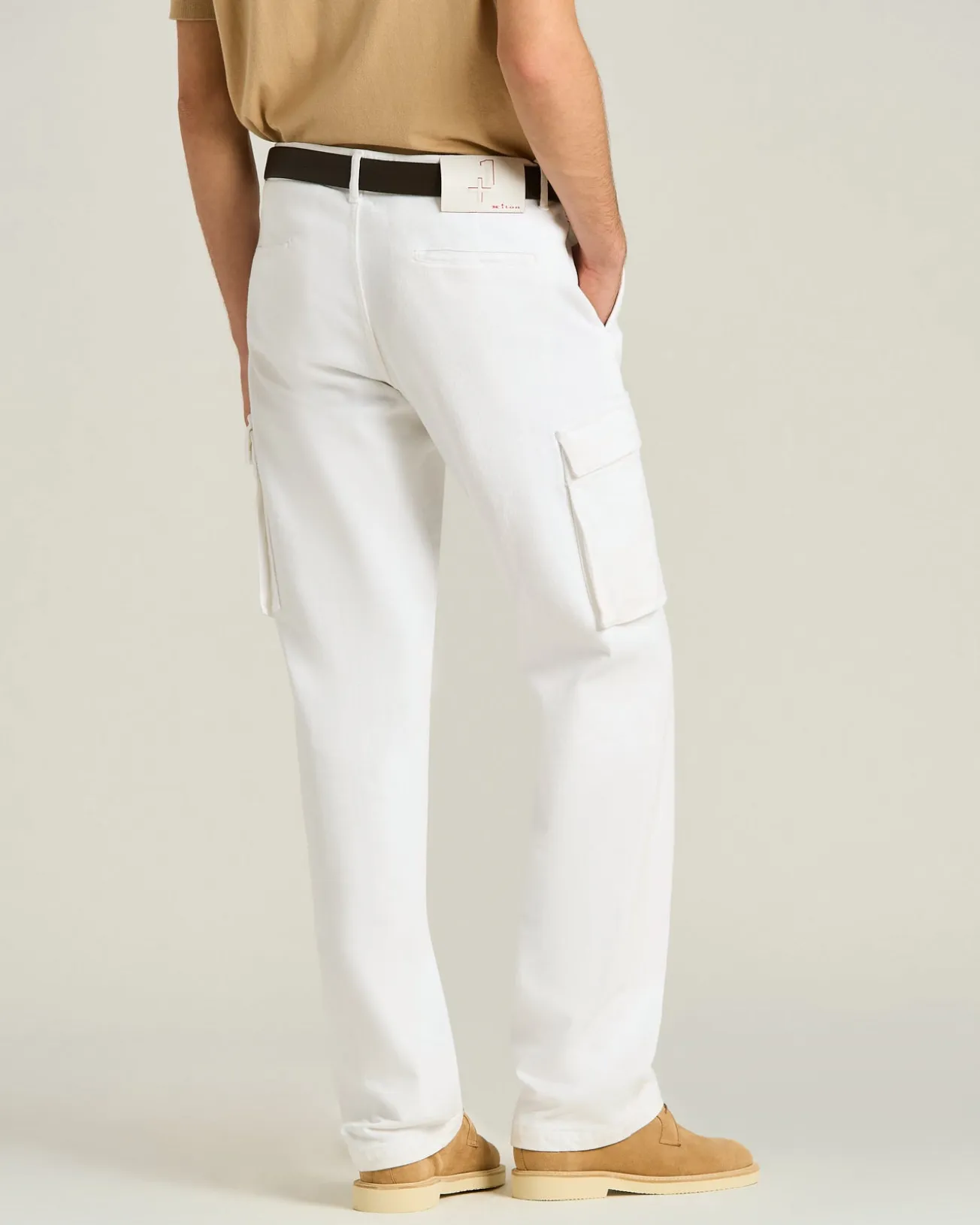STRETCH COTTON TROUSERS IN WHITE