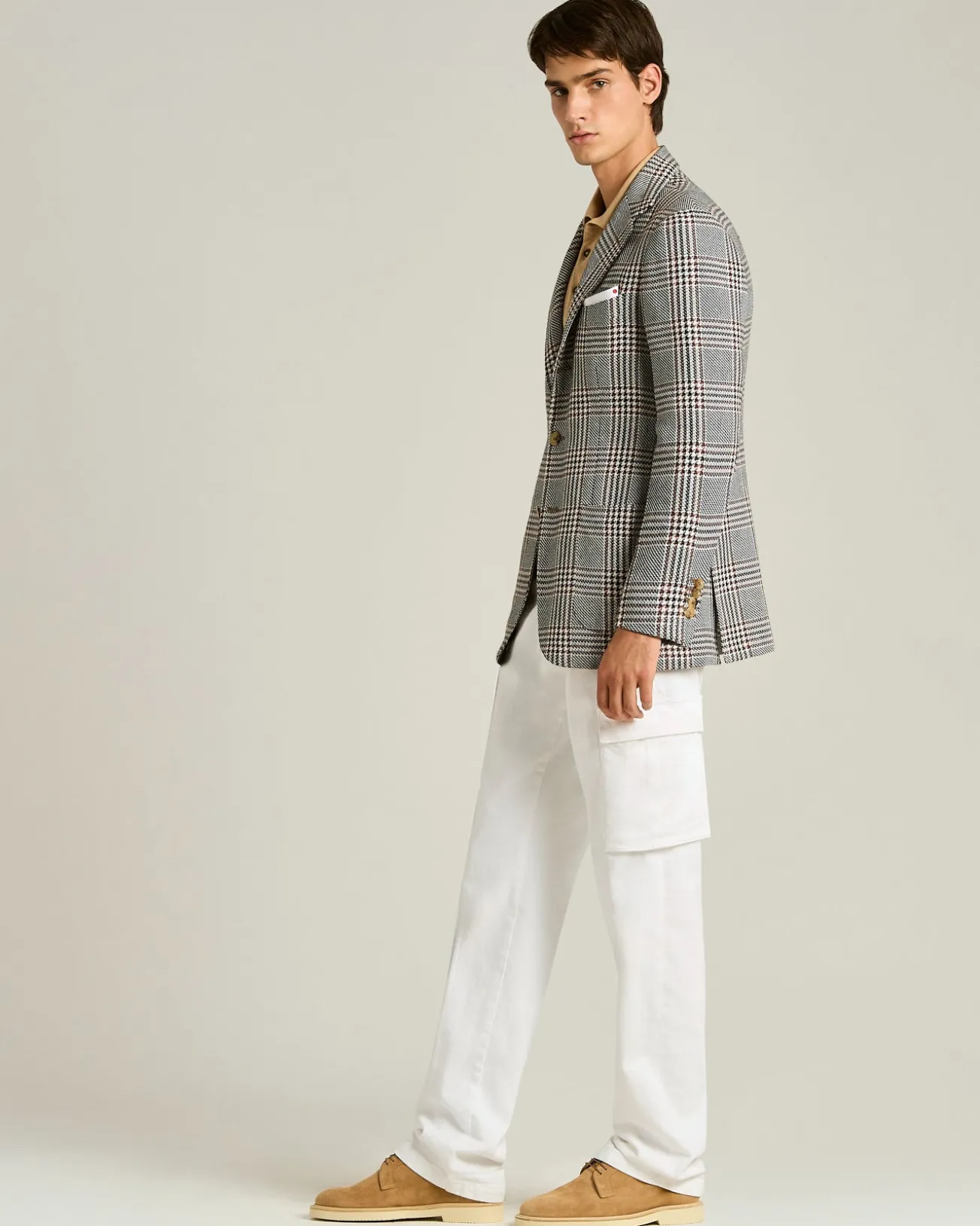 STRETCH COTTON TROUSERS IN WHITE