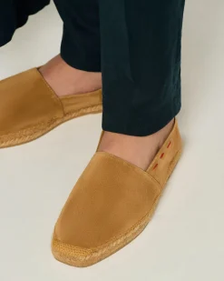 SUEDE ESPADRILLES COGNAC CALFSKIN