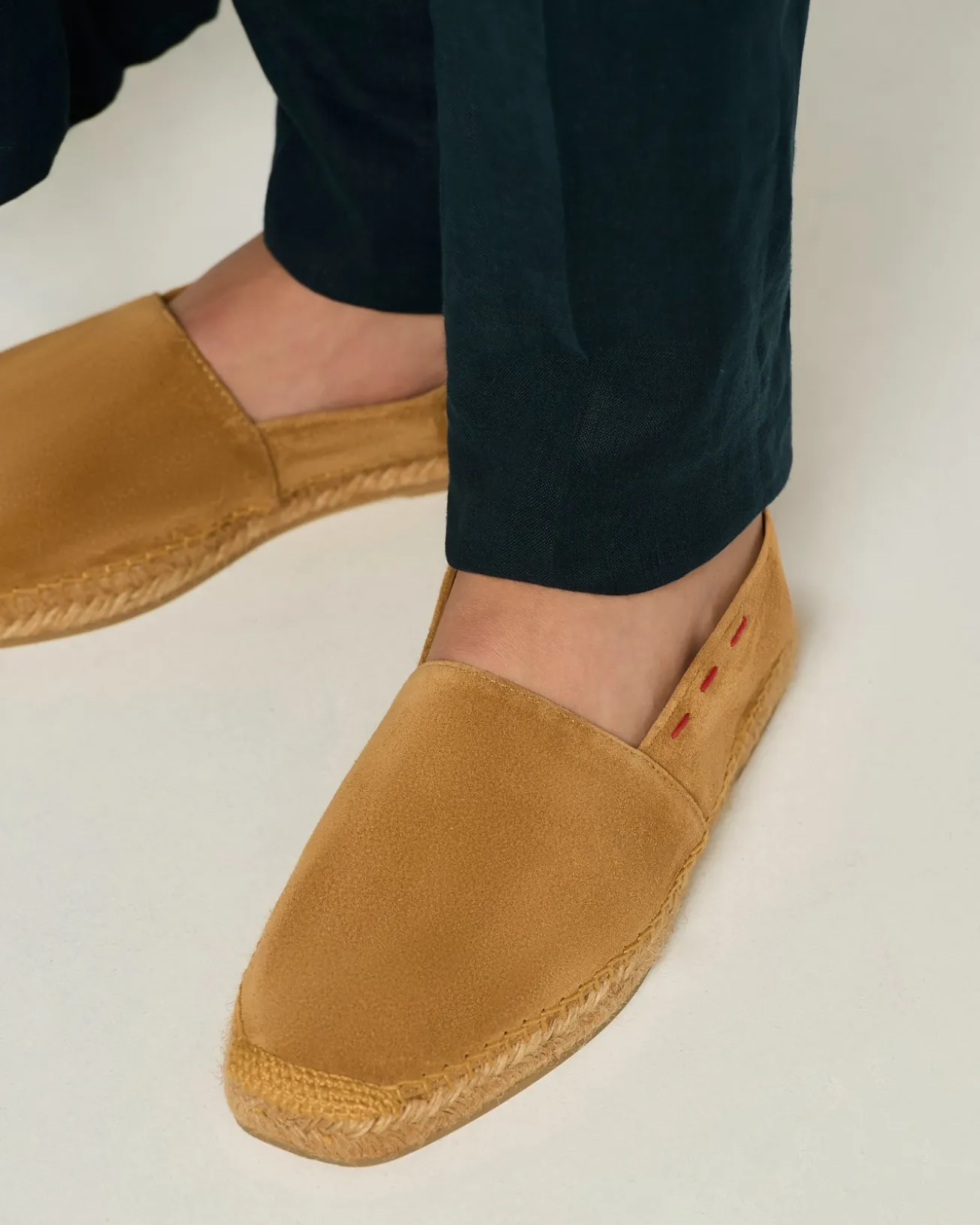 SUEDE ESPADRILLES COGNAC CALFSKIN
