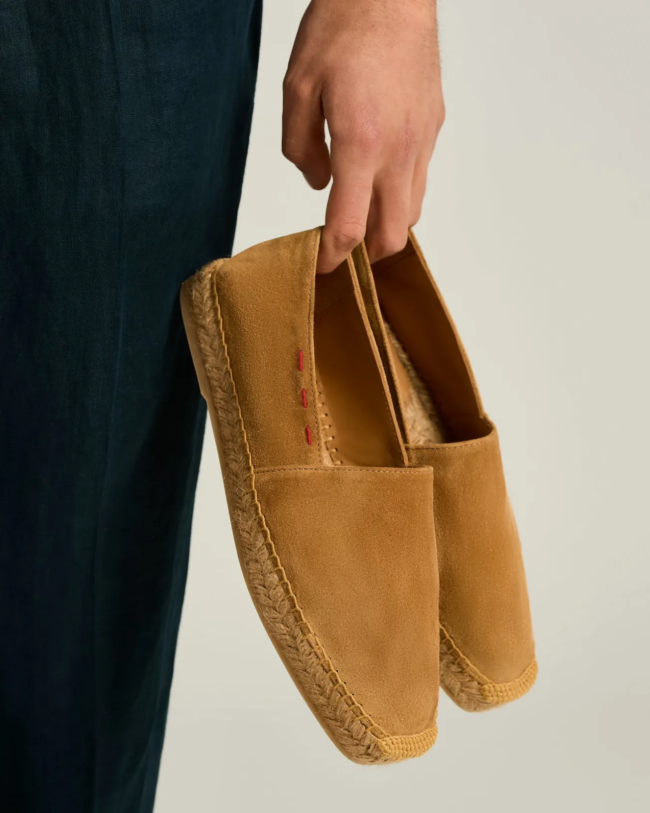 SUEDE ESPADRILLES COGNAC CALFSKIN