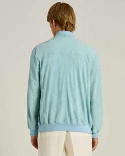 SUEDE JACKET IN AZURE LAMBSKIN
