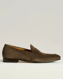 SUEDE LOAFERS DARK BROWN CALFSKIN
