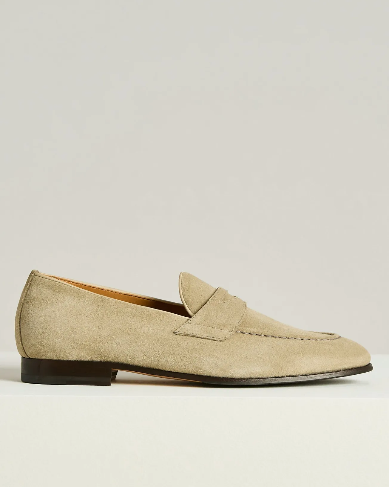 SUEDE LOAFERS LIGHT BEIGE CALFSKIN