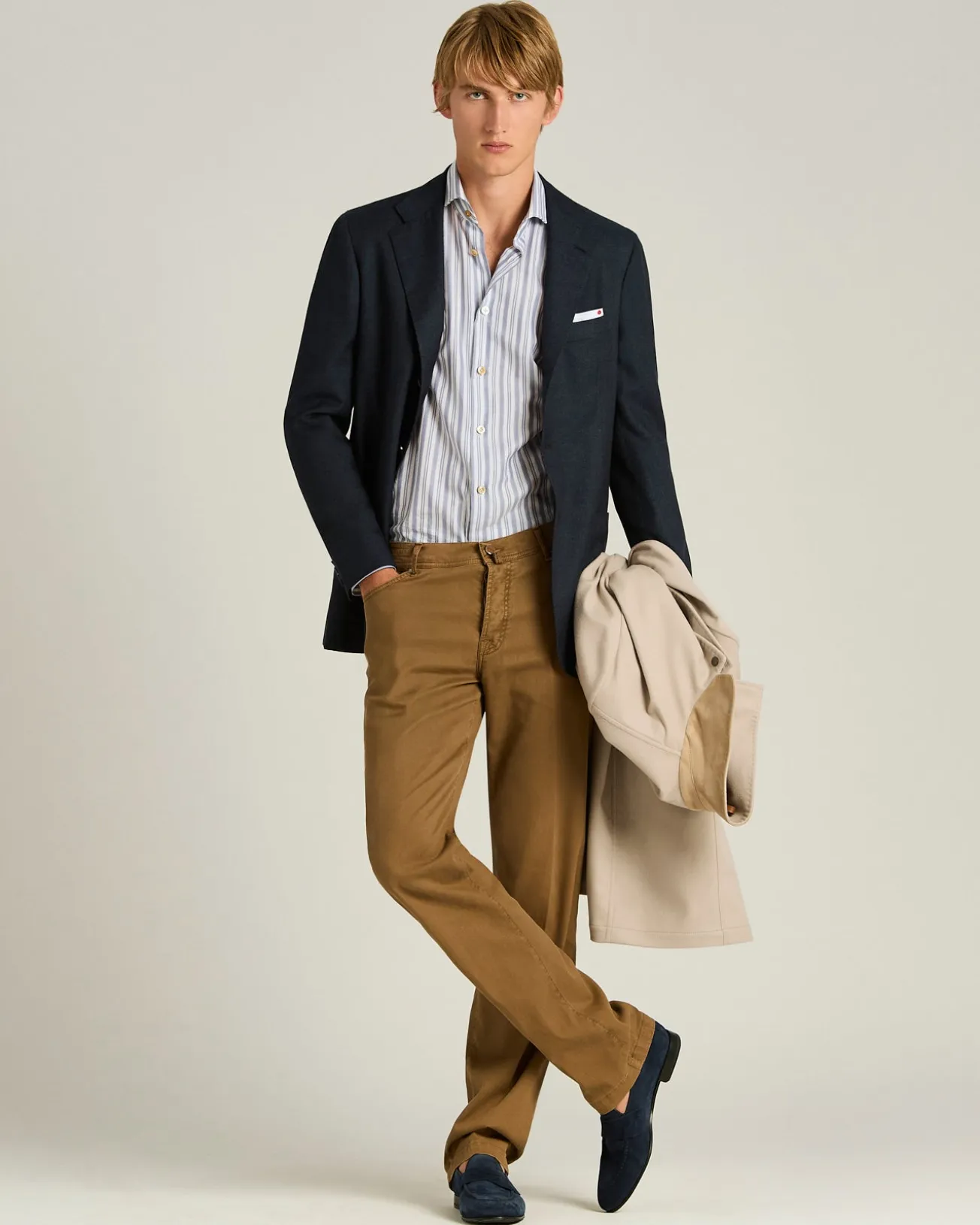 SUEDE LOAFERS OCEAN BLUE CALFSKIN