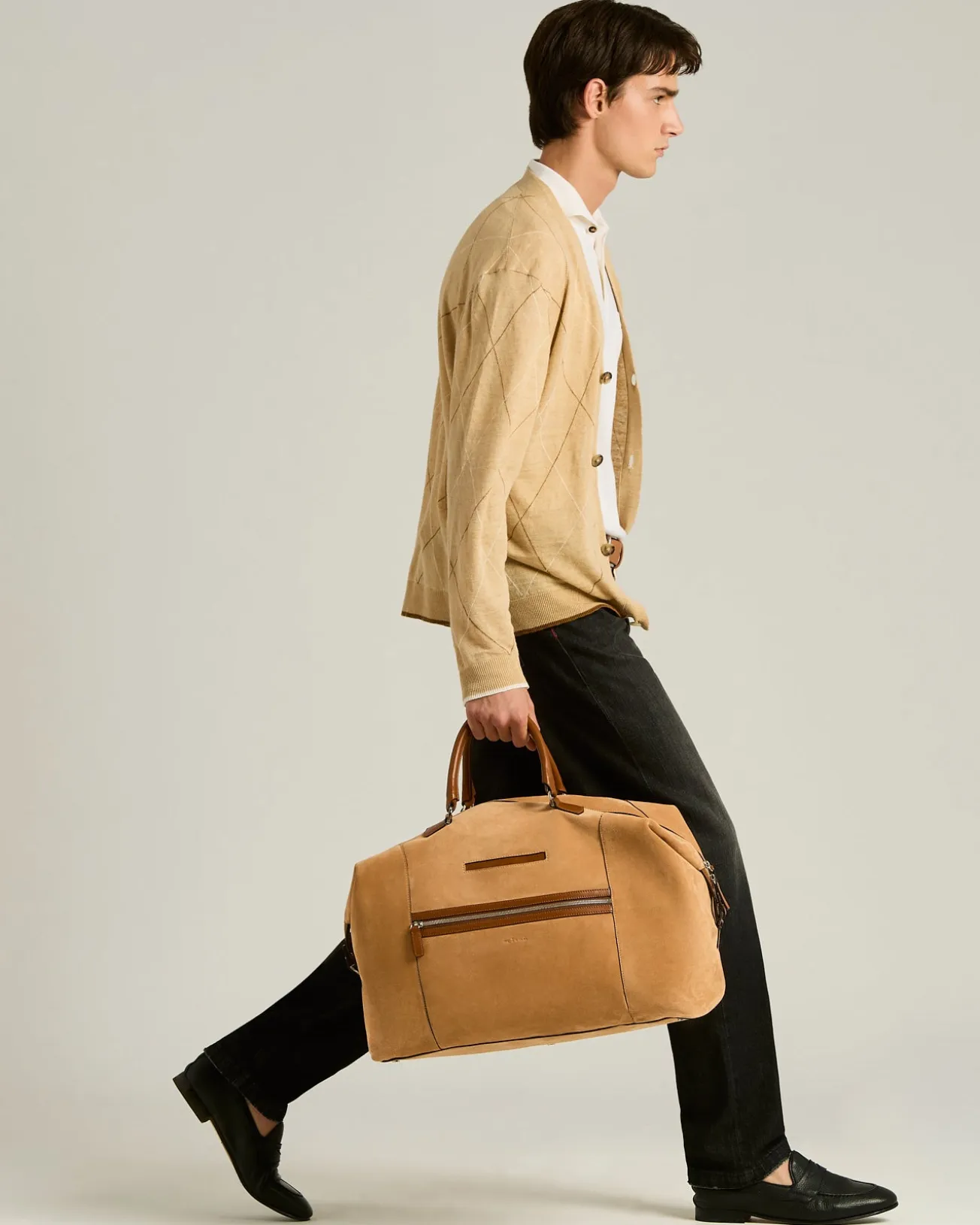 SUEDE WEEKEND HOLDALL COGNAC CALFSKIN