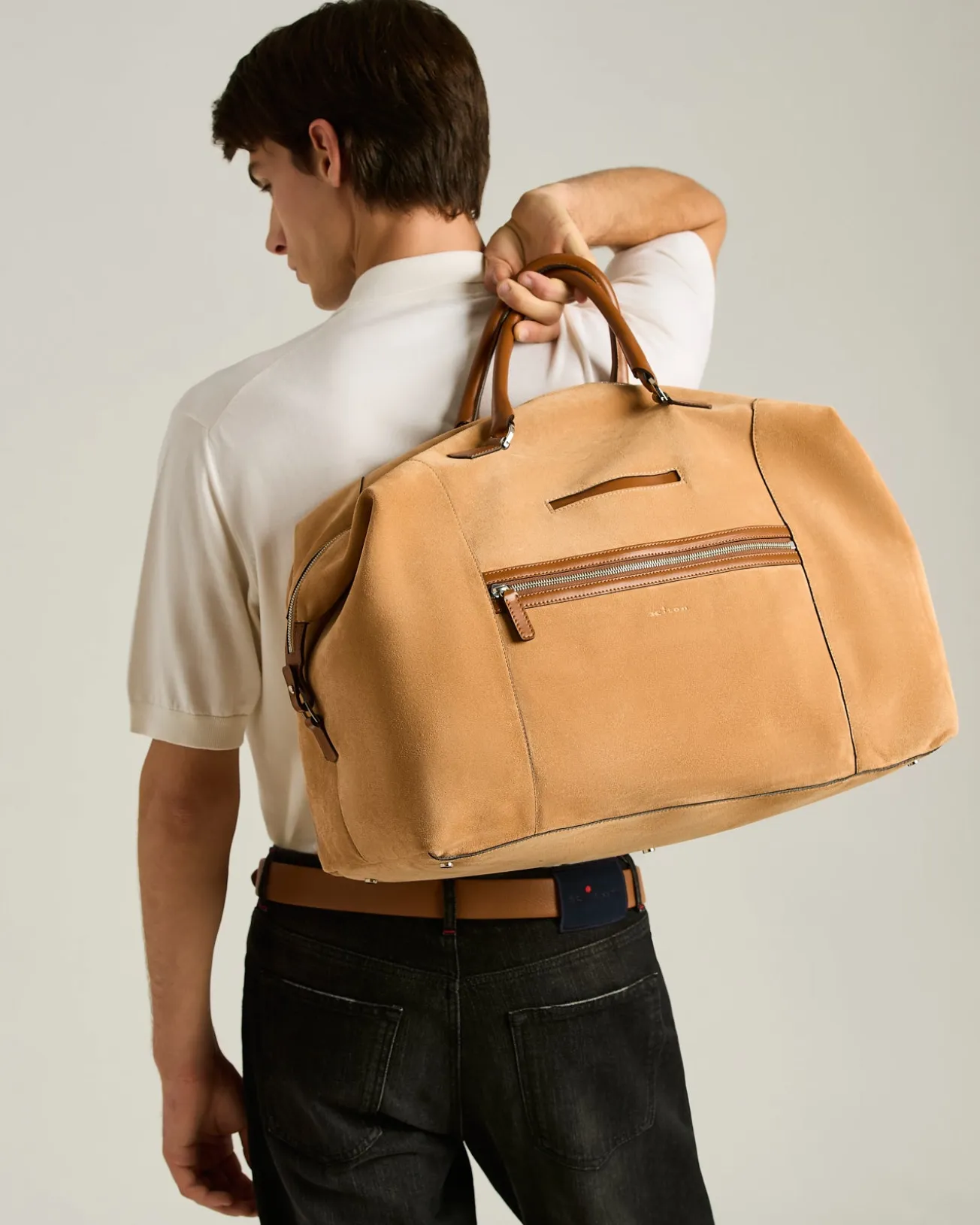 SUEDE WEEKEND HOLDALL COGNAC CALFSKIN