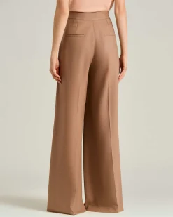 TAILORED WOOL AND SILK TROUSERS IN ANTIQUE PINK