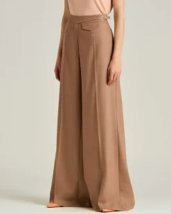 TAILORED WOOL AND SILK TROUSERS IN ANTIQUE PINK