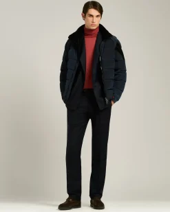 TERRACOTTA CASHMERE AND SILK PLAIN-KNIT TURTLENECK