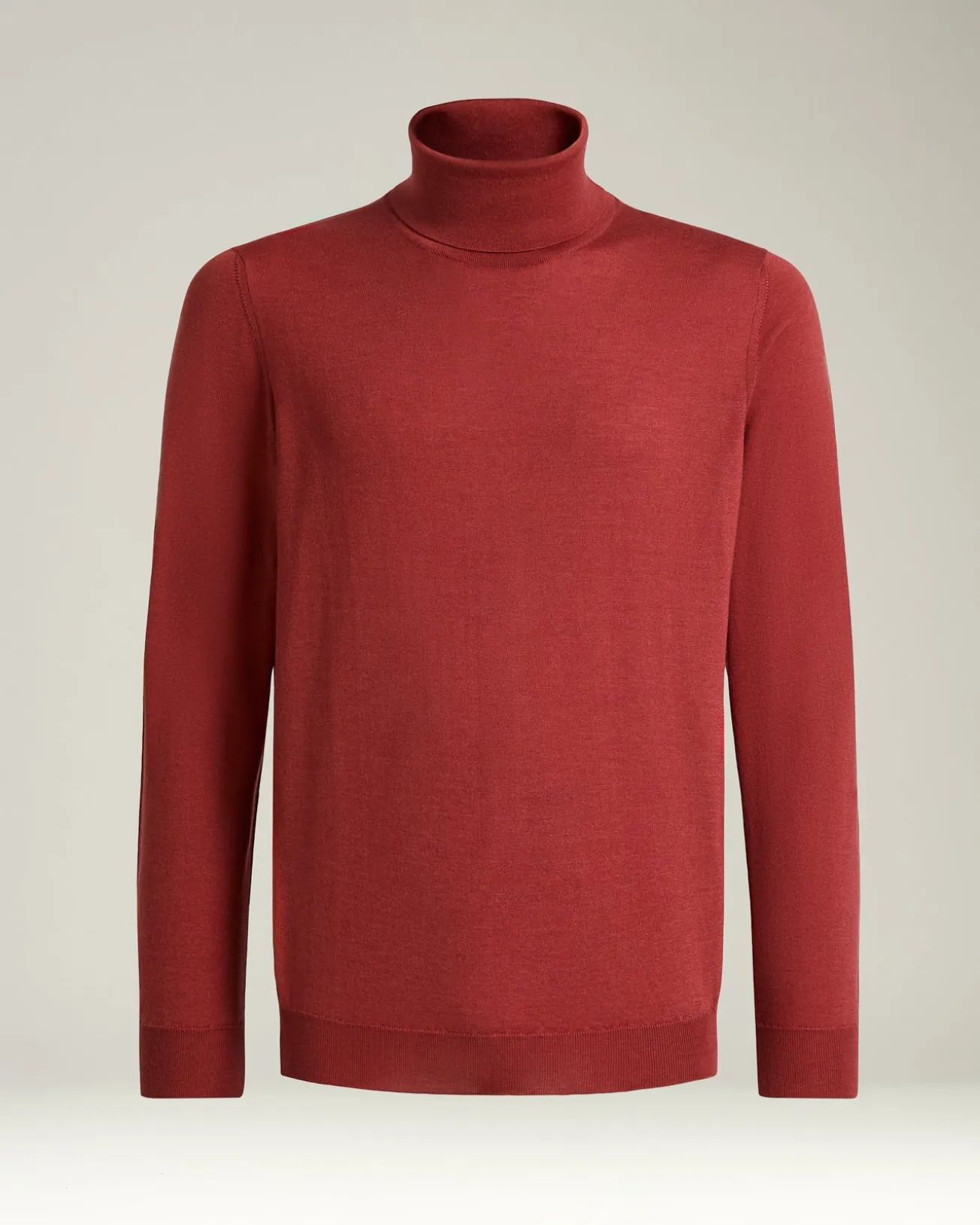 TERRACOTTA CASHMERE AND SILK PLAIN-KNIT TURTLENECK