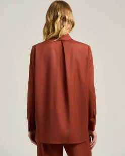 TERRACOTTA WOOL BLOUSE