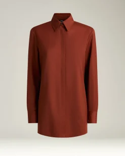 TERRACOTTA WOOL BLOUSE