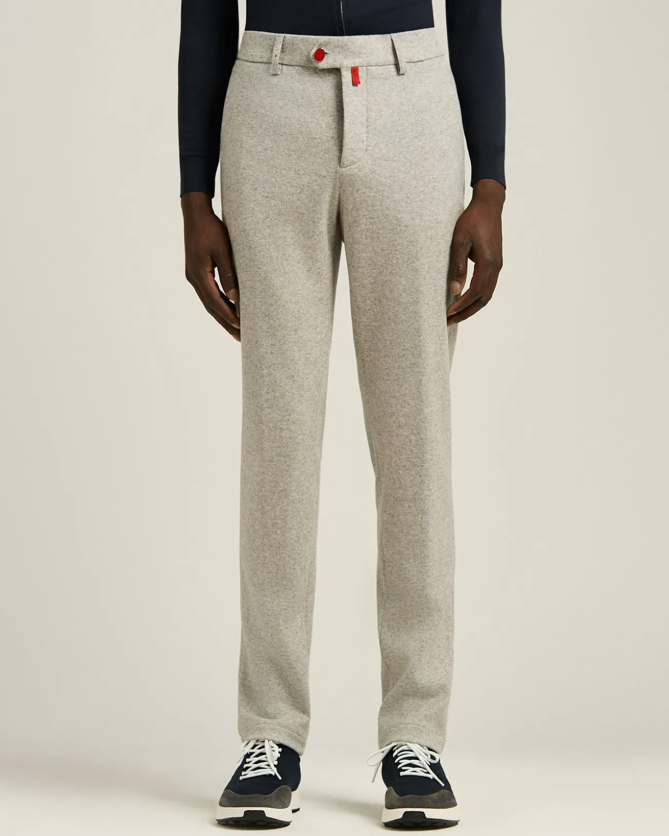 TROUSERS IN VIRGIN WOOL AND CASHMERE GREY MELANGE