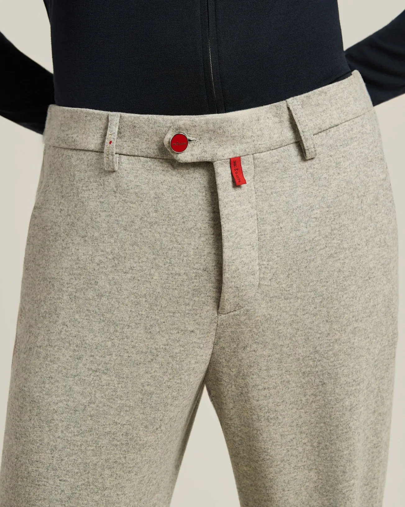 TROUSERS IN VIRGIN WOOL AND CASHMERE GREY MELANGE