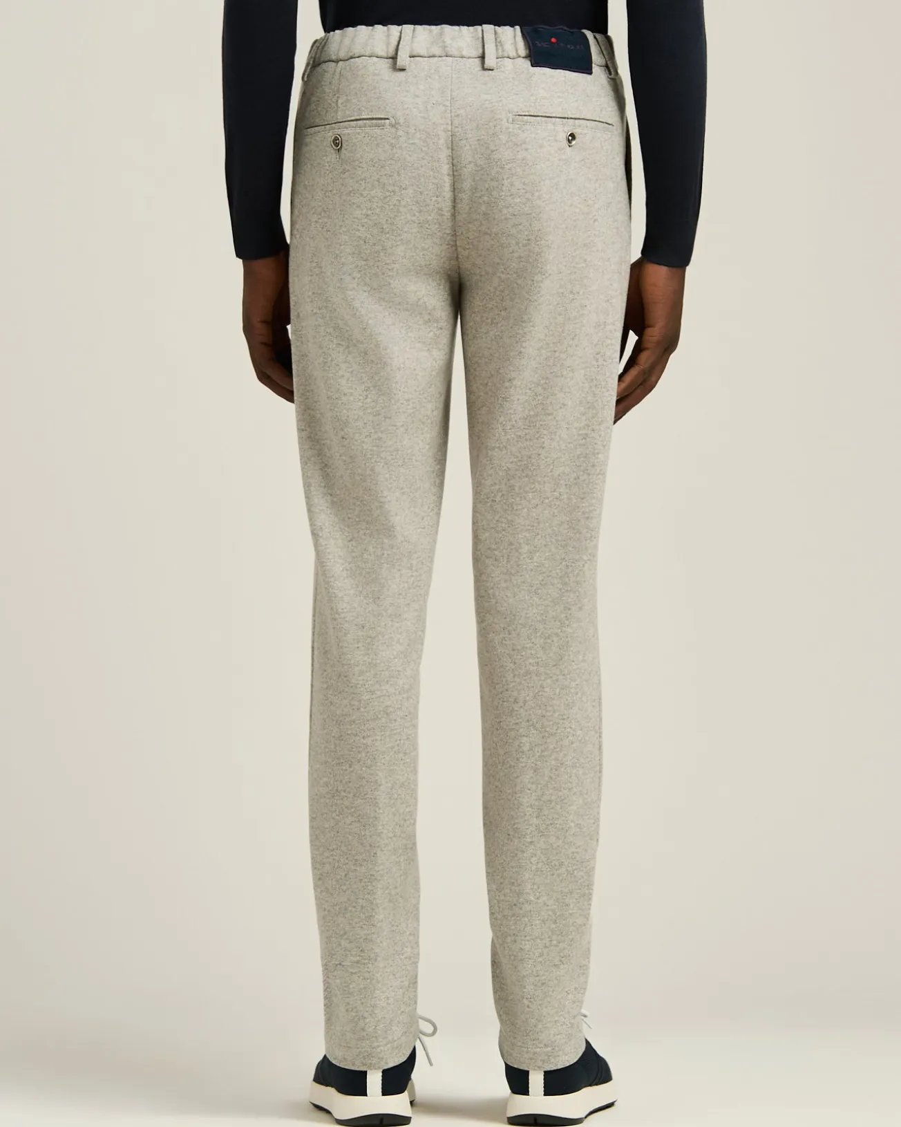 TROUSERS IN VIRGIN WOOL AND CASHMERE GREY MELANGE