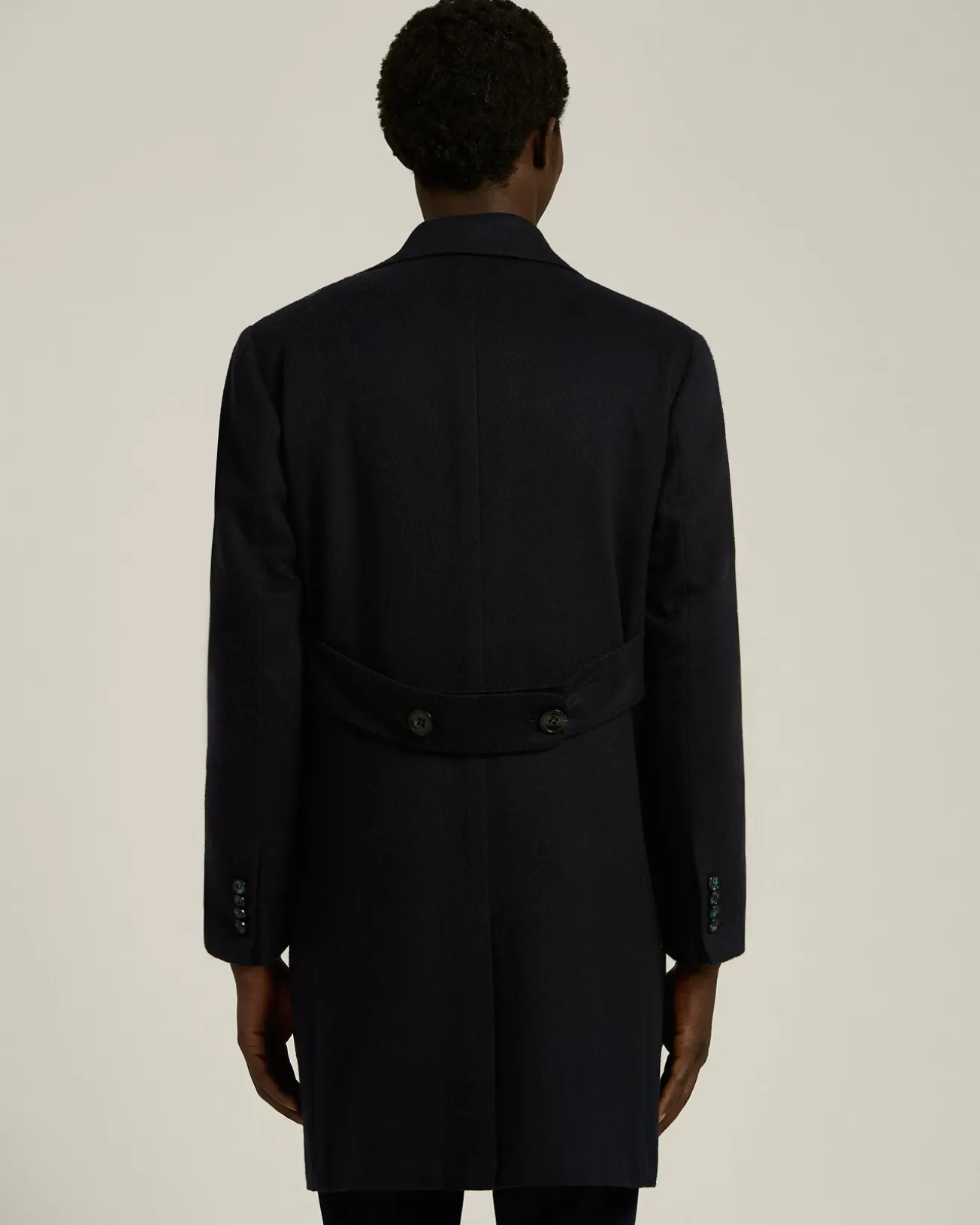 UNLINED OVERCOAT IN PURE BLUE CASHMERE