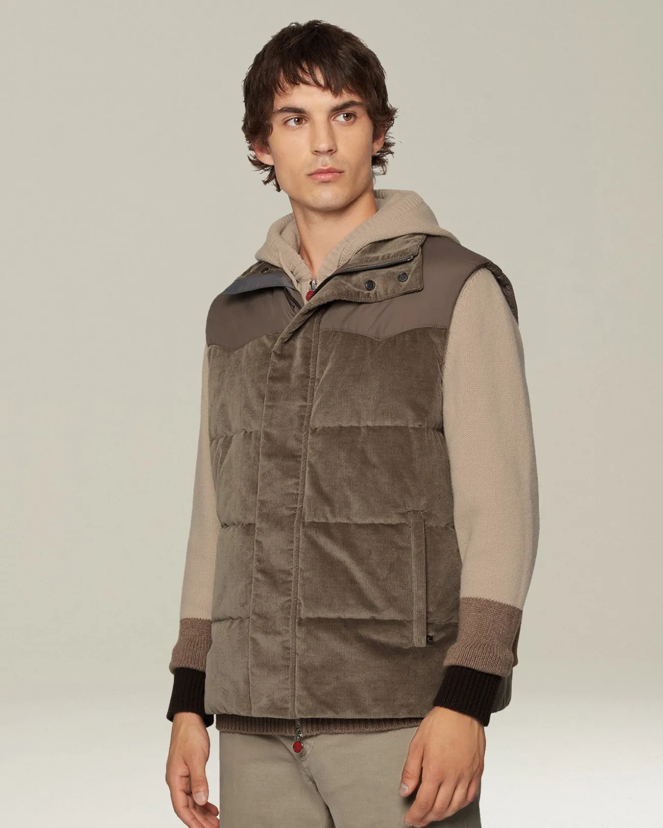 VELVET SLEEVELESS DOWN JACKET
