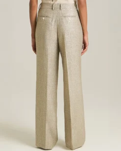 VISCOSE LAMÉ EFFECT TROUSERS