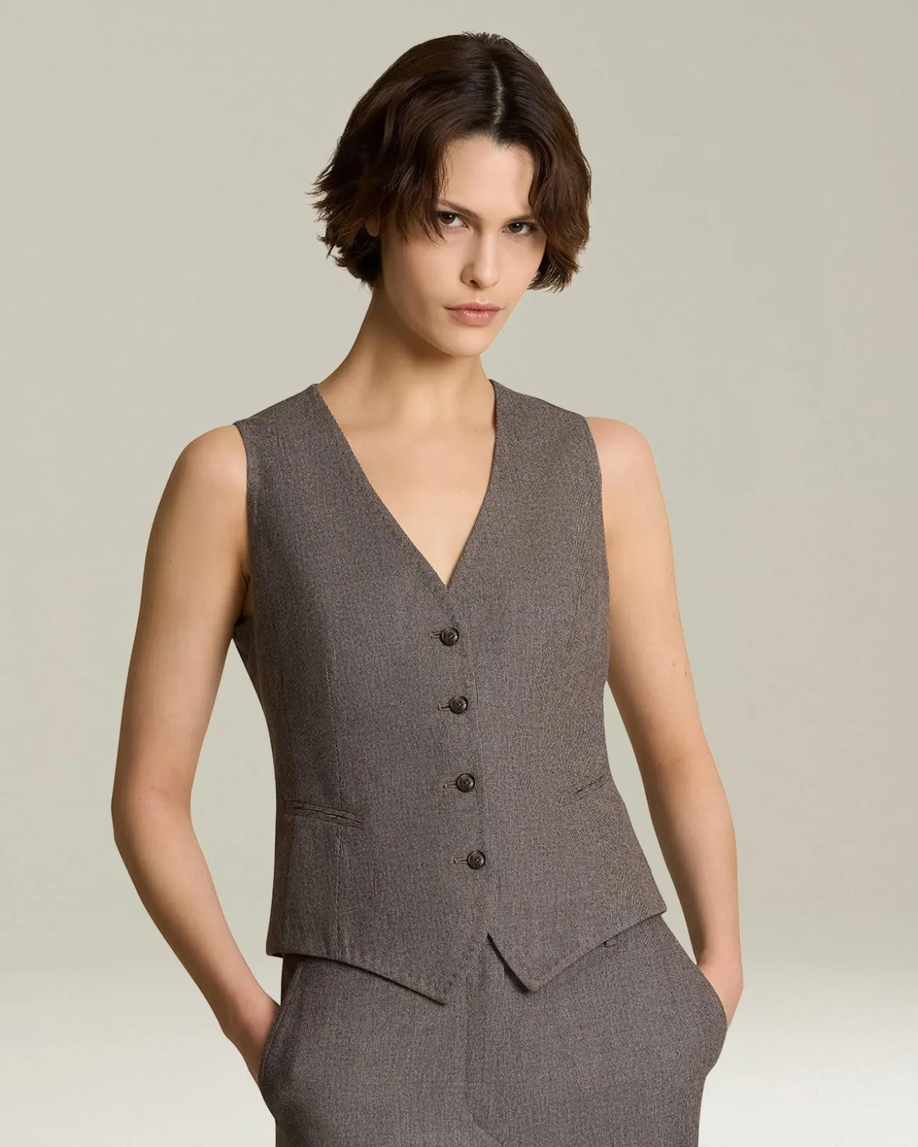 WOOL AND CASHMERE WAISTCOAT