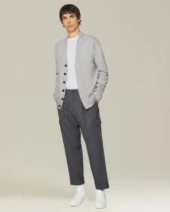WOOL AND SILK BLEND CARDIGAN