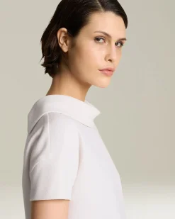 WOOL MOCK NECK BLOUSE
